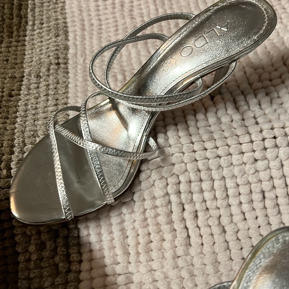 ALDO silver heeled sandals